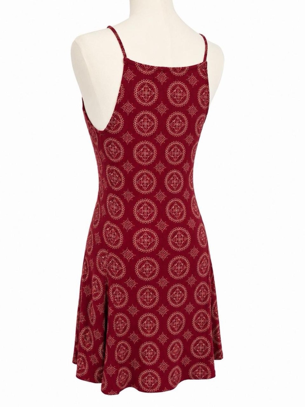 Brandy Melville Burgundy Boho Mini Dress Size S - Picture 6 of 7